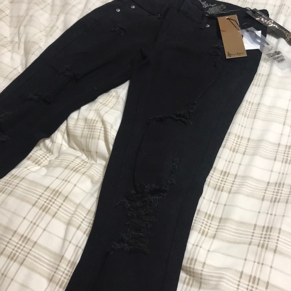 sound girl urban skinny jeans black ripped jeans - Picture 2 of 8